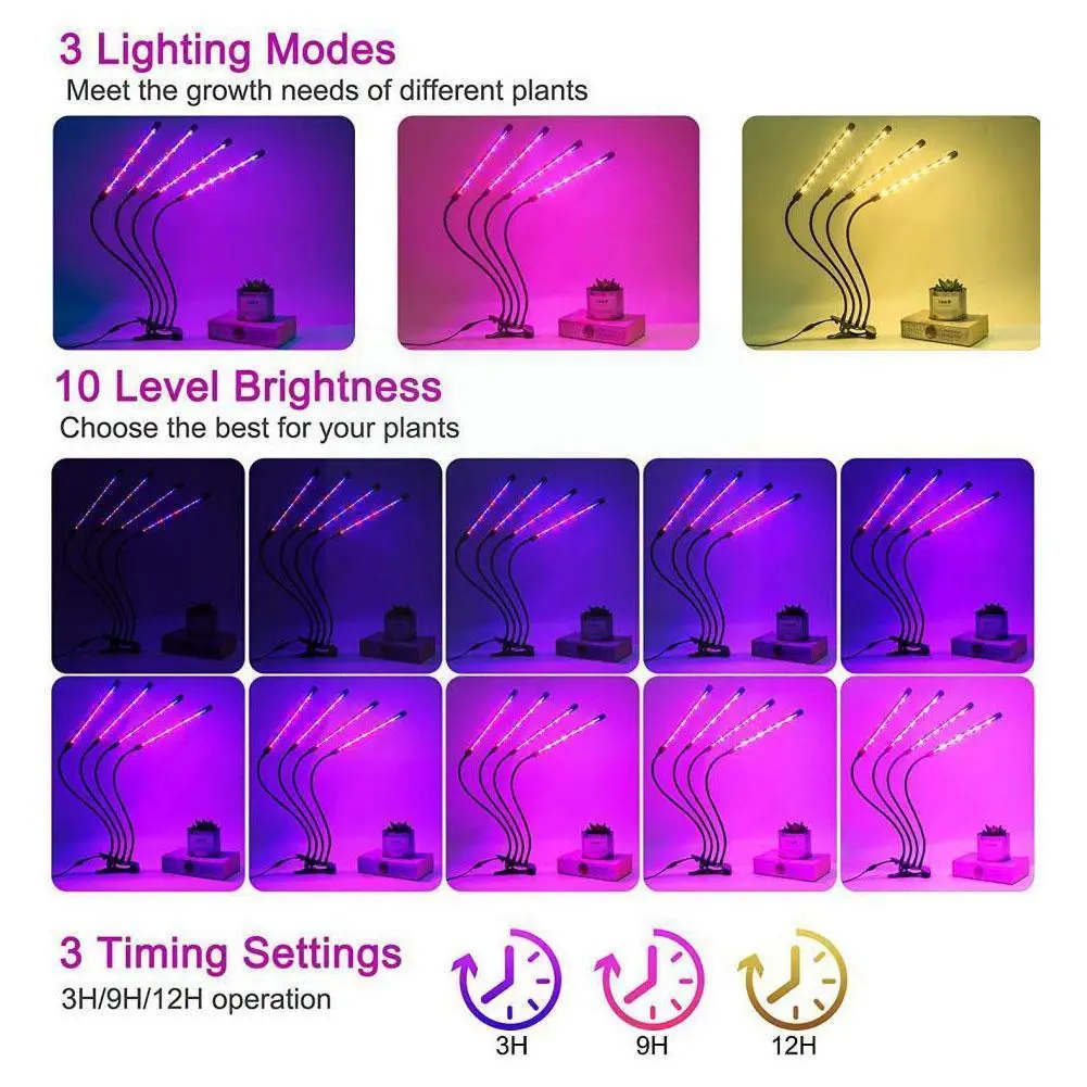 

LED Grow Light USB Phyto Lamp Full Spectrum Fitolamp With Control Phytolamp For Plants Seedlings Flower Home Tent I6S0