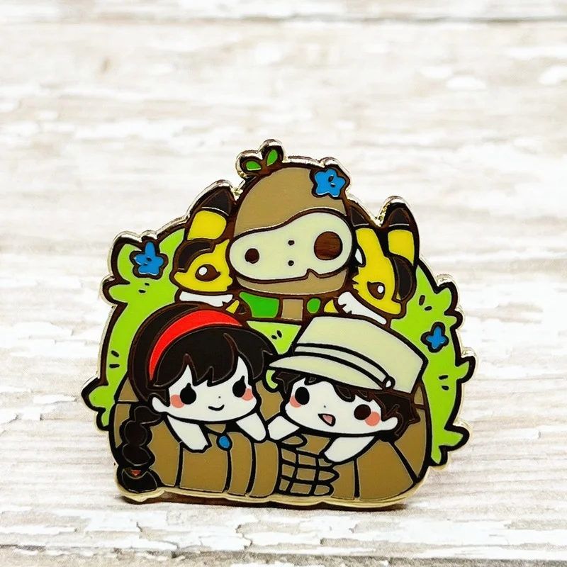 

Robot and Friends Castle Sky Flawed Hard Enamel Pin
