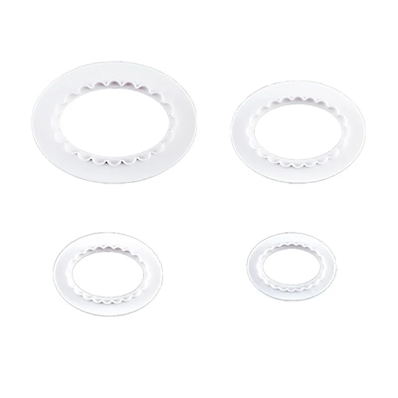 

4Pcs Kitchen Sandwich Cookie Cutter For Gingerbread Flower Frame Ellipse Biscuits Fudge Mold Cake Pastry Baking Decorating Tools