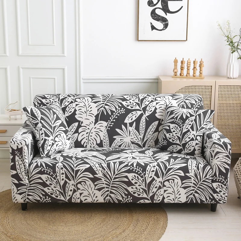 

Pajenila Printed Sofa Cover Stretch Leaves Slipcover Elastic Couch for Living Room Chaise Longue L-Shaped 1/2/3/4 Seater ZL248