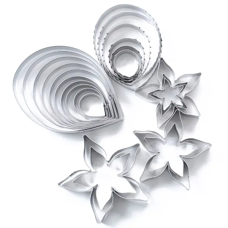 Promotion! 23Pc Rose Cookie Cutter Stainless Steel Pastry & Biscuit Cutter Cake Mold Petal Calyx Leaf Fondant Tools