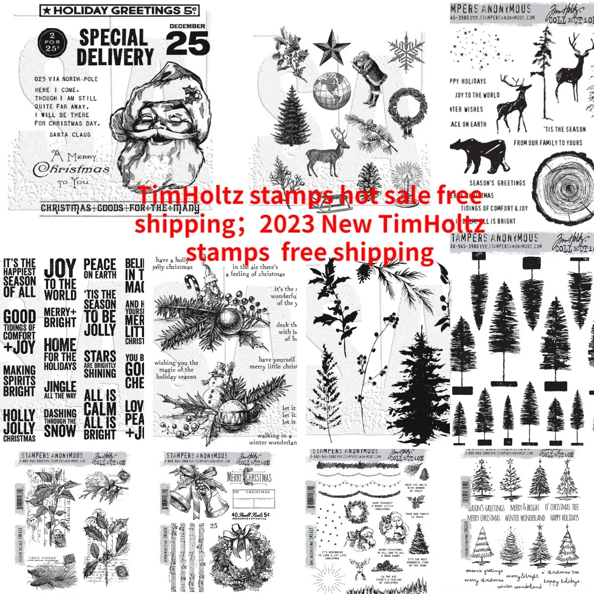 

Christmas Tree Deer 2023 New Stamps Diy Scrapbooking Craft Stencil Photo Template Decor