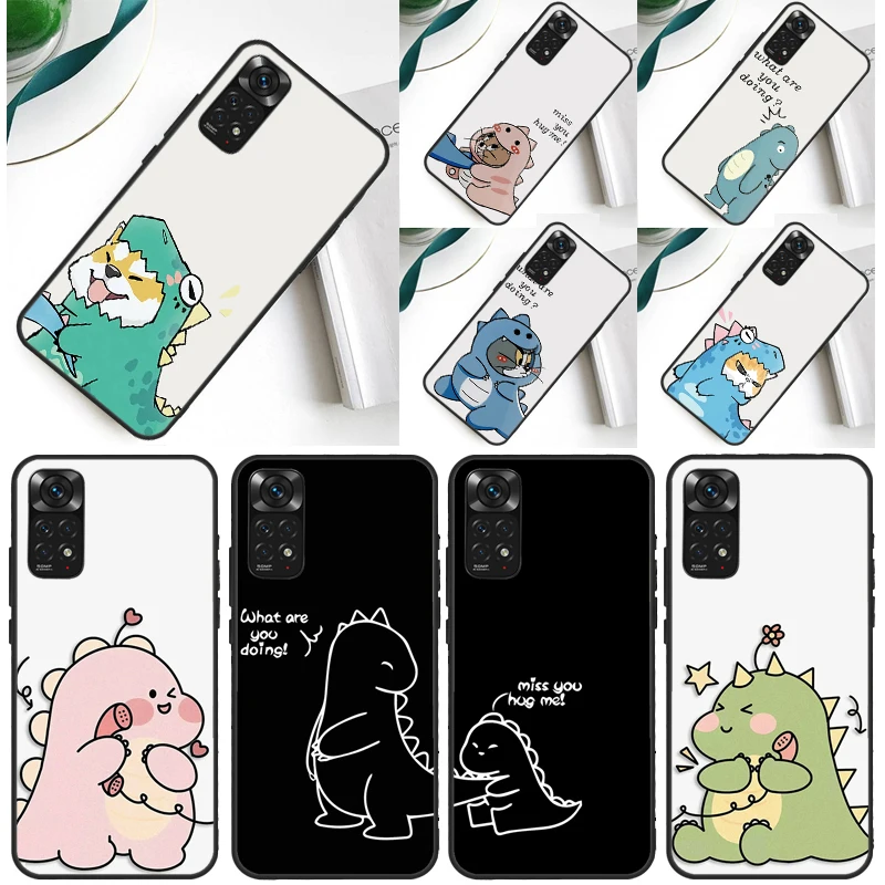 Couple Matching Cute Dinosaur Case For Xiaomi Redmi Note 12 11 10 9 8 Pro 9S 10S 11S 12S 12C 9A 9C 10A 10C Coque |