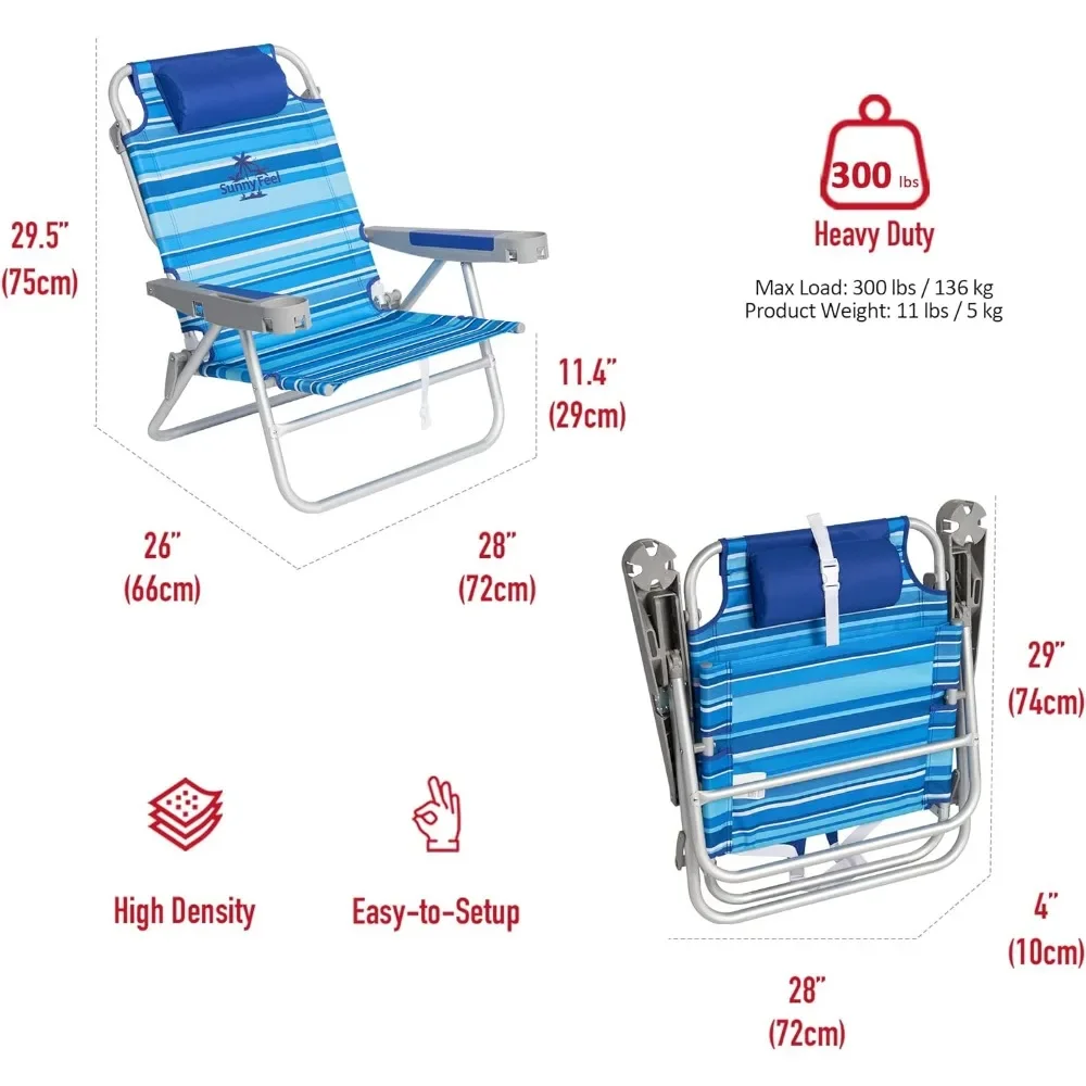 Очень широкий низкий пляжный стул длиной 28 дюймов 2 упаковки 5 позиций раскладной