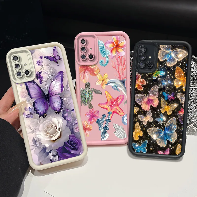 Фото В наличии чехол для телефона Samsung Galaxy M31s с красивым узором в виде бабочек и цветов, чехол для Samsung Galaxy M51 с защитой от царапин. №3