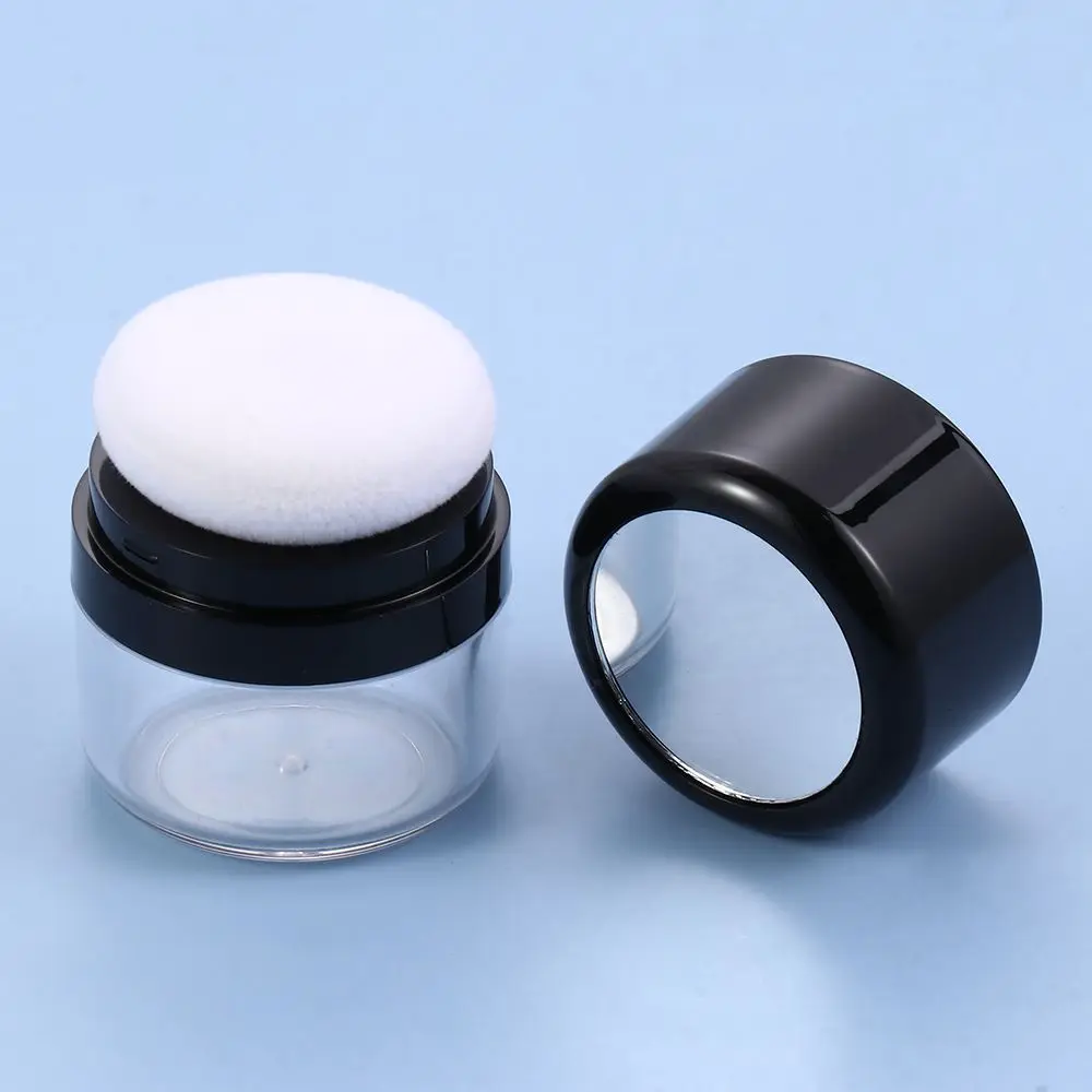 

Finishing Powder Jar Container with Mushroom Sponge Puff Portable with Mirror Loose Powder Box Travel Powder Case