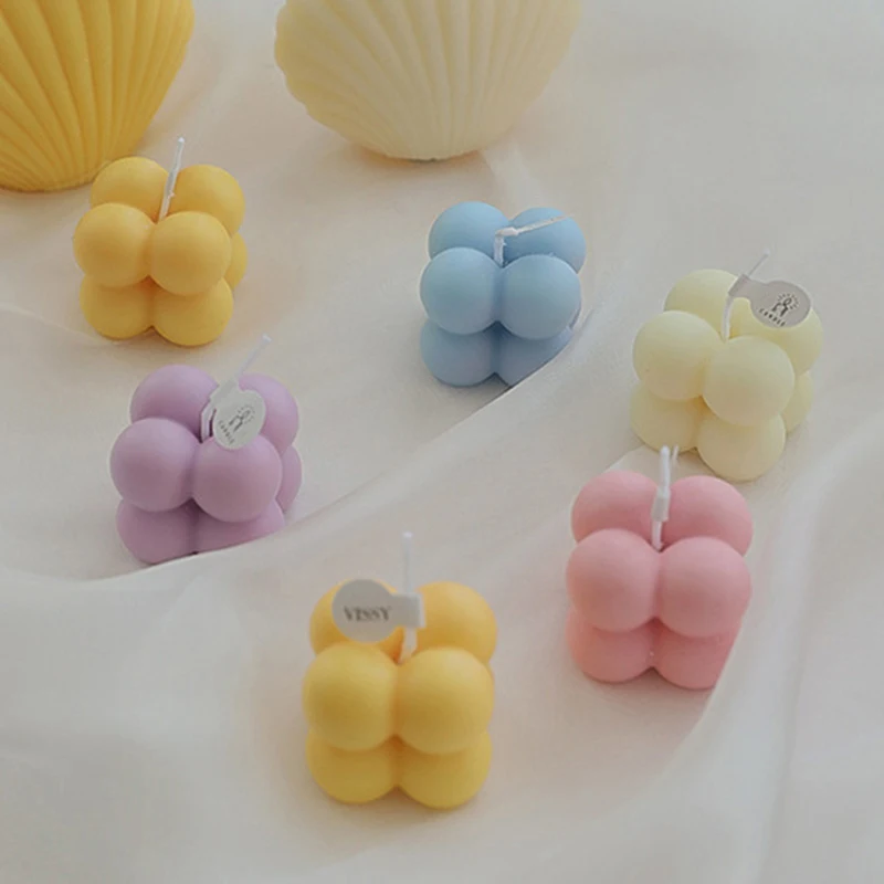 Маленькие ароматические свечи с пузырьками в форме Куба украшение для дома на