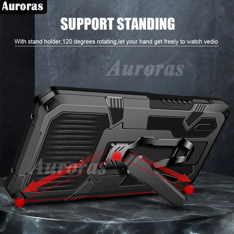 Чехол Auroras для Infinix Smart 7 механическая броня с держателем задний зажим твердый
