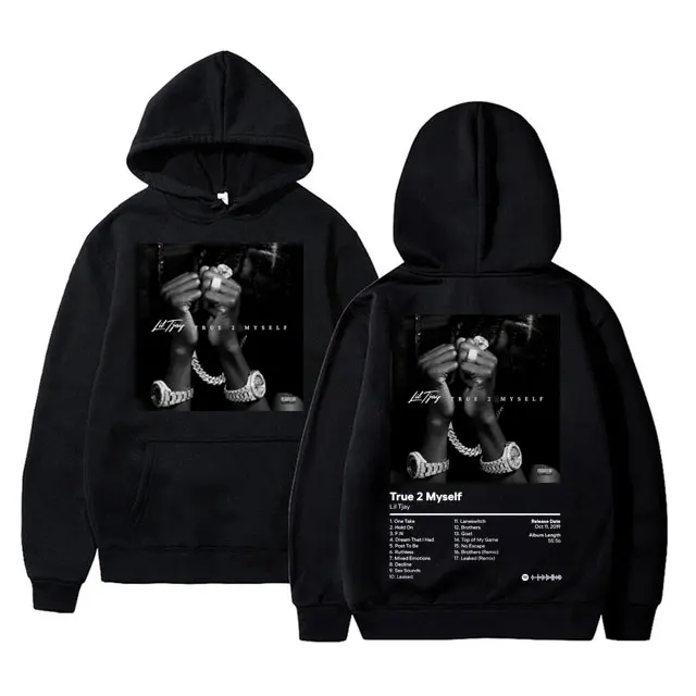 

Rapper Lil Tjay True 2 Myself Music Album Graphic Hoodie Men Women Fashion Hip Hop Sweatshirt Unisex Vintage Oversized Hoodies