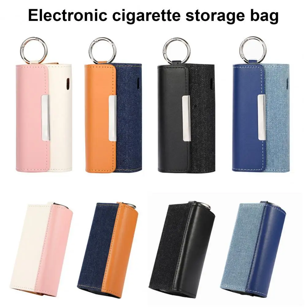 

Protective Cover Stitching Style Anti-fall Portable E-cigarette Faux Leather Wallet Case for IQOS ILUMA