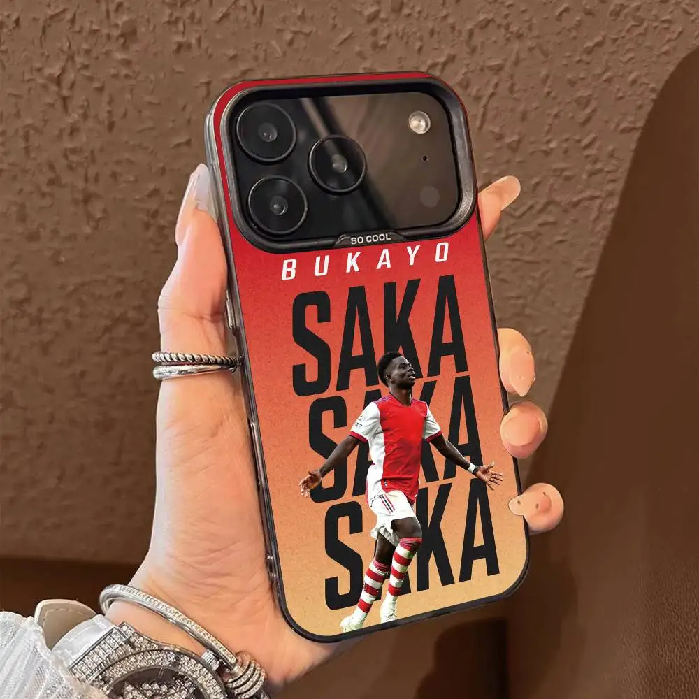 Фото Чехол для телефона Football Bukayo Saka 7 для iPhone 17, 16, 15, 14, 13, 12, 11 Plus, Pro Max, XS, цветной, с серебряным покрытием внутри №3