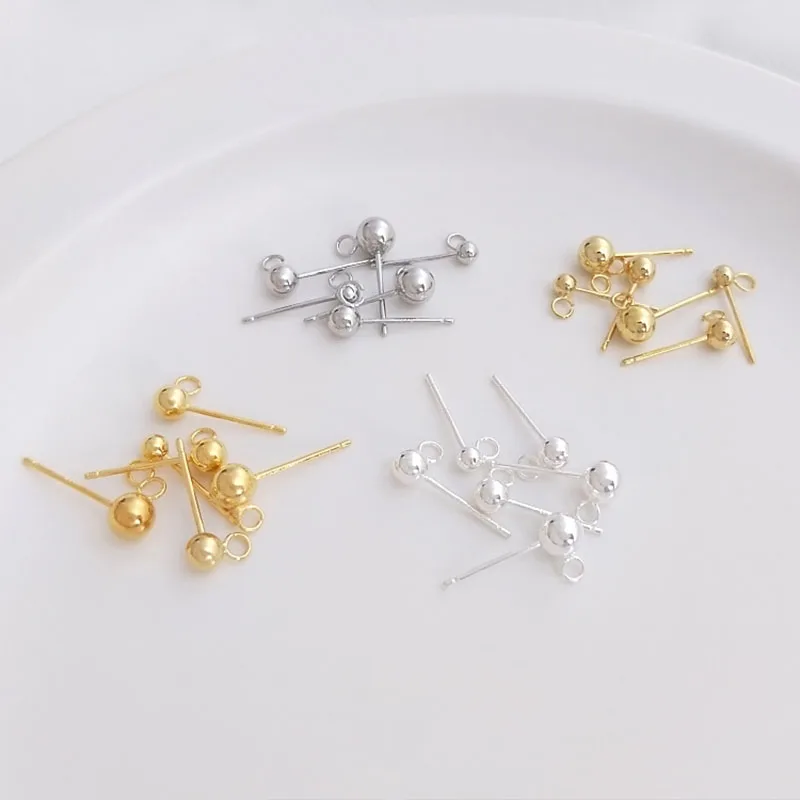 

1Pair 925 Silver/Gold Plated Blank Post Earring Studs Base Findings Ear Studs Buckle DIY Jewelry Making Accessories Supplies
