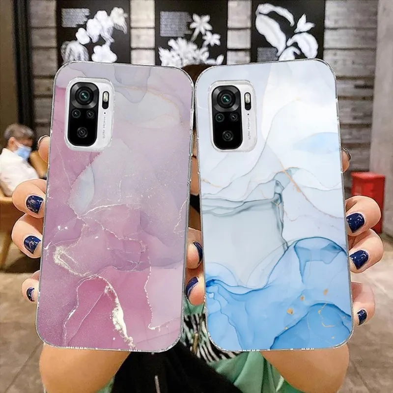 

Чехол для телефона с мраморным рисунком для Xiaomi 12, 11T, 10, 9, Redmi Note 11, 10, 10S Pro, Redmi 9, 9A, 8, прозрачный чехол для телефона