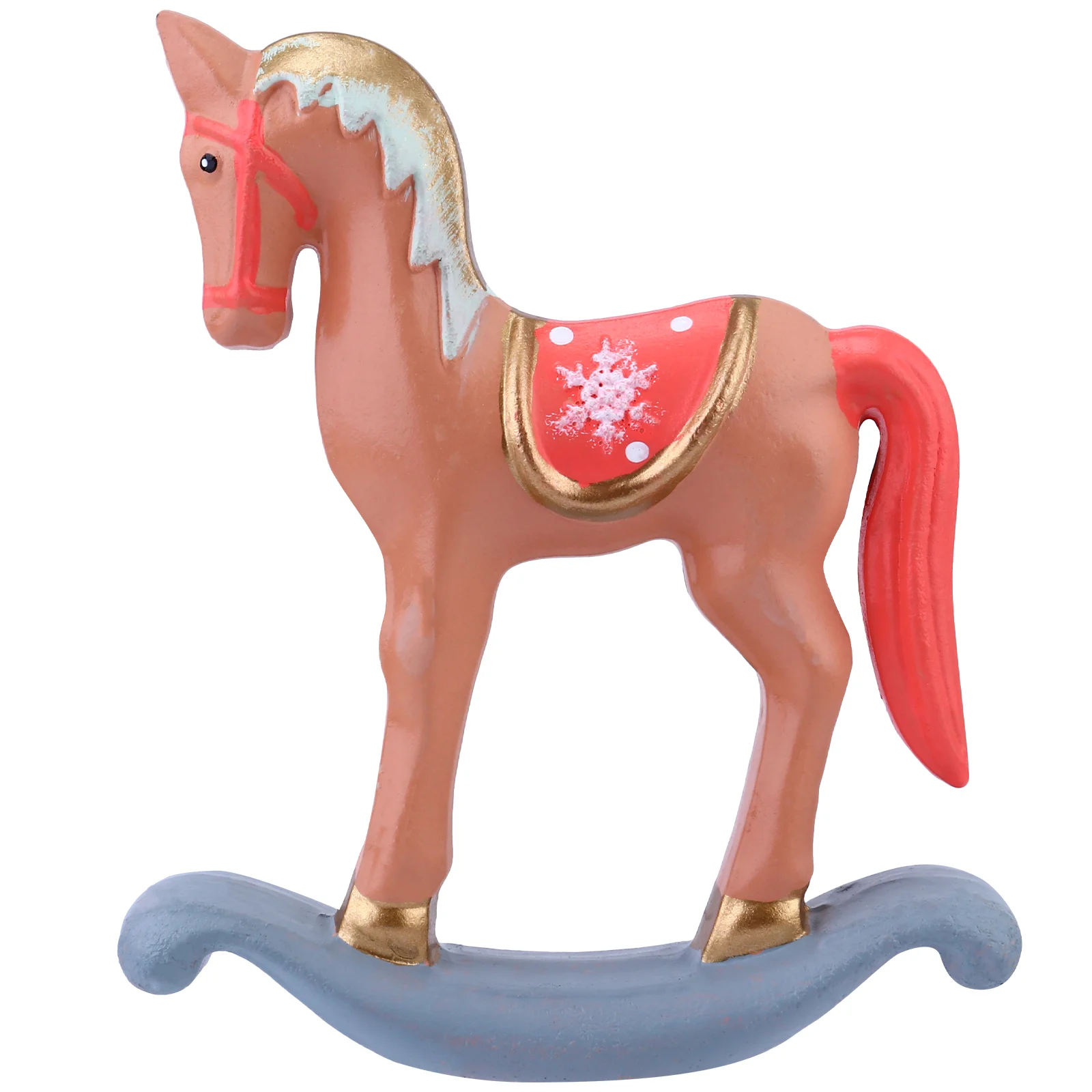 

Horse Rocking Wood Ornament Wooden Figurine Mini Shaped Adornment Desktop Decor Christmassculpture Animalcraft Statue Crafts