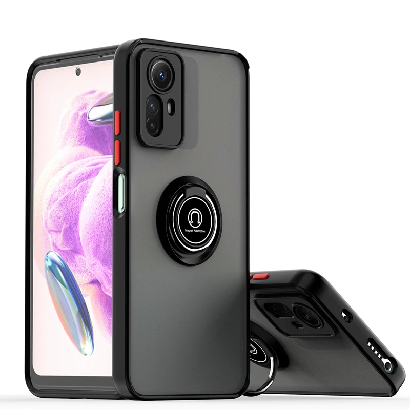 

For Xiaomi Redmi Note 12S 12 S Case 6.43 Magnetic Metal Ring Holder Phone Cases For Redmi Note 12S 4G 2023 Shockproof Back Cover