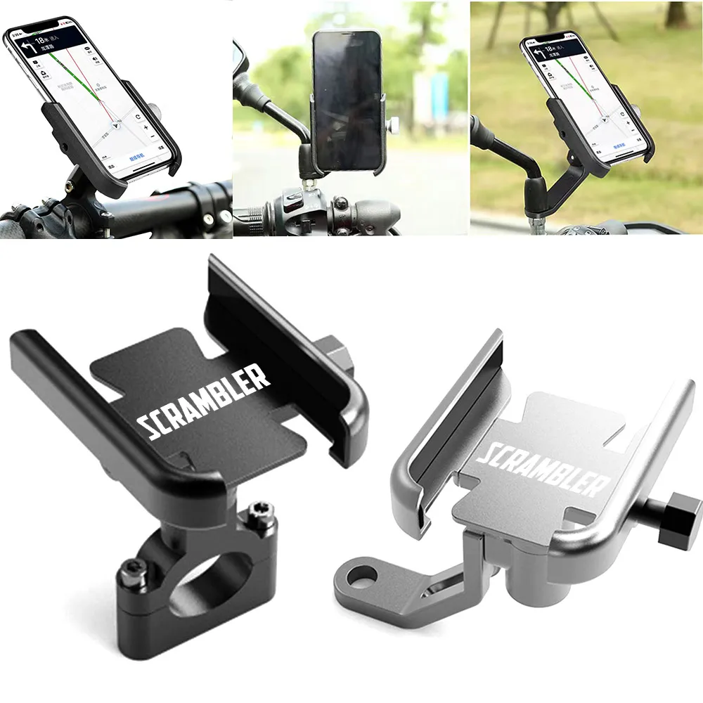 

For Ducati Scrambler 400 800 1100 Handlebar Mirror Phone GPS Stand Bracket Hot Deals Motorcycle Accessories Mobile Phone Holder