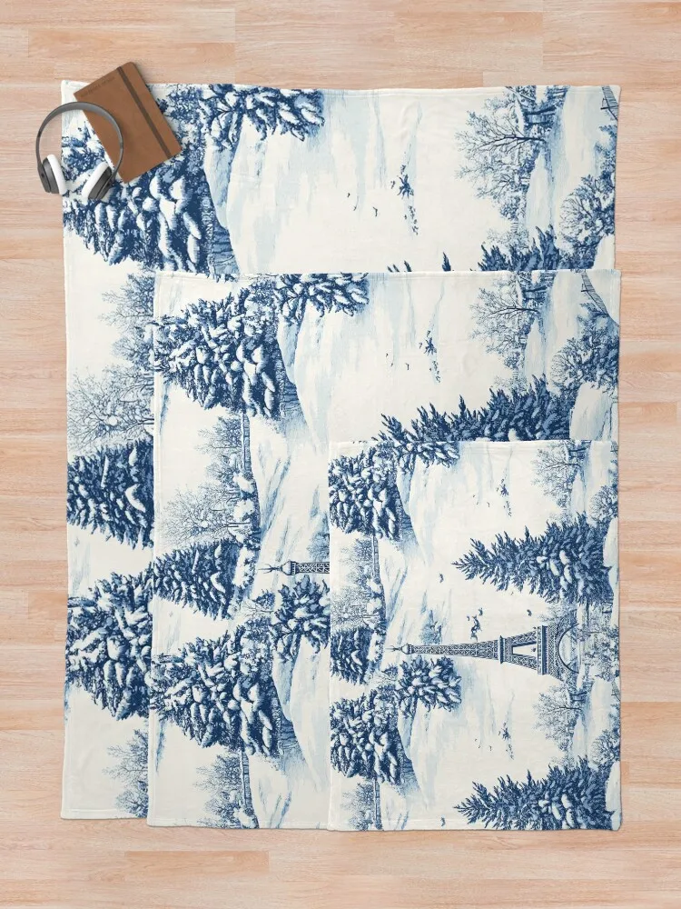 Париж синее и белое Рождество от NoarusRainbowLand - праздничное одеяло с дизайном