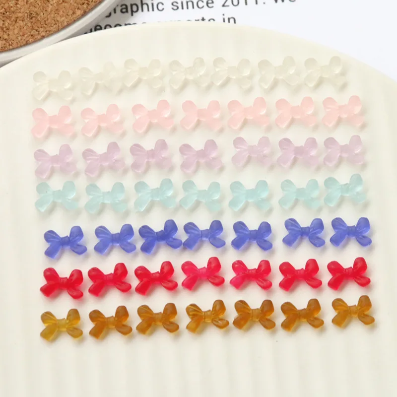 

20pcs nail accessories color frosted bow nail stickers diy earrings hairpin mobile phone shell accessories materials wholesale