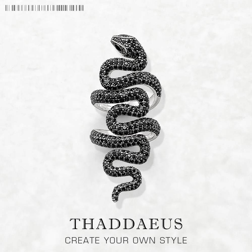 Женское Винтажное кольцо в виде змеи из серебра 925 пробы