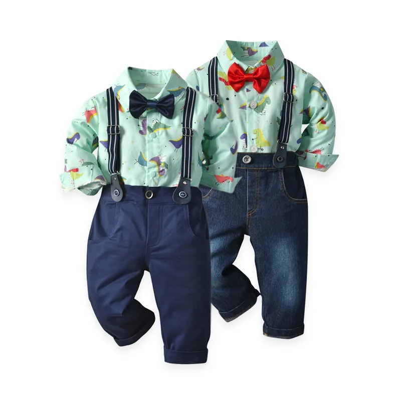 Toddler Boys Clothing Set Autumn Winter Children Shirt Tops Pants 3PCS Suit Boutique Kids Clothing