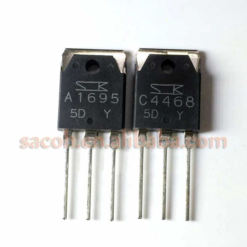 

10Pairs 2SA1695 + 2SC4468 or 2STA1695 + 2STC4468 TO-3P Silicon PNP + NPN Epitaxial Planar Transistor