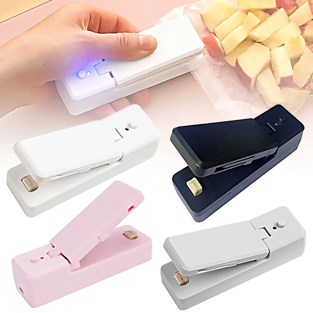 

Миниатюрный USB-упаковщик для пакетов, аккумуляторные теплоизоляторы 2-в-1, ручные вакуумные теплоизоляторы, резак для хранения пластиковых пакетов, пищевых продуктов