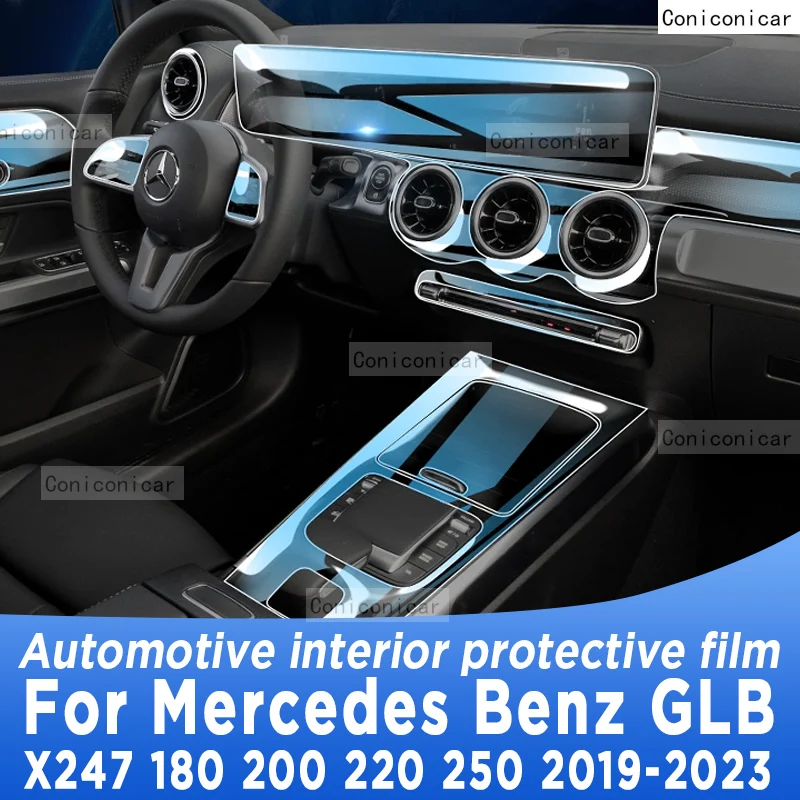 

For Mercedes Benz GLB X247 220 250 2019-2023 Gearbox Panel Navigation Automotive Interior Screen Protective Film TPUAnti-Scratch