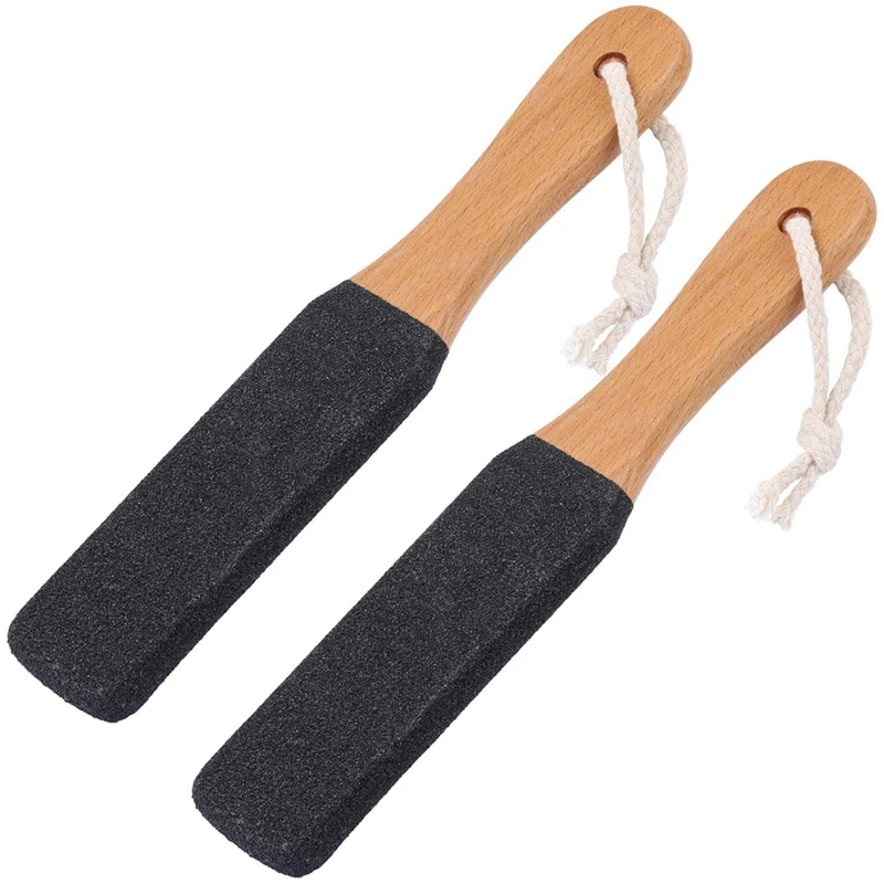 

2 Pieces Foot File Callus Remover Heel Grater Wooden Handle Foot Scrubber Pedicure File Foot Filer Foot Scraper