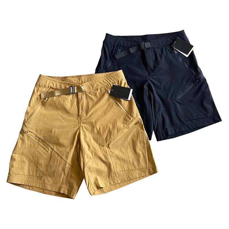 

Quick-Drying Casual Shorts Men Summer Breathable Adjustable Webbing Metal Buckle Zipper Pockets Techwear Streetwear Pants MA494