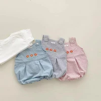 2022 summer new baby girl bodysuit cute flower embroidery infant overalls baby girl sleeveless jumpsuit cotton toddler clothes