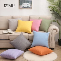 solid color pillow linen removable sofa cushion cover car backrestheadrest square headrest 50x50 cute pillow throw pillows