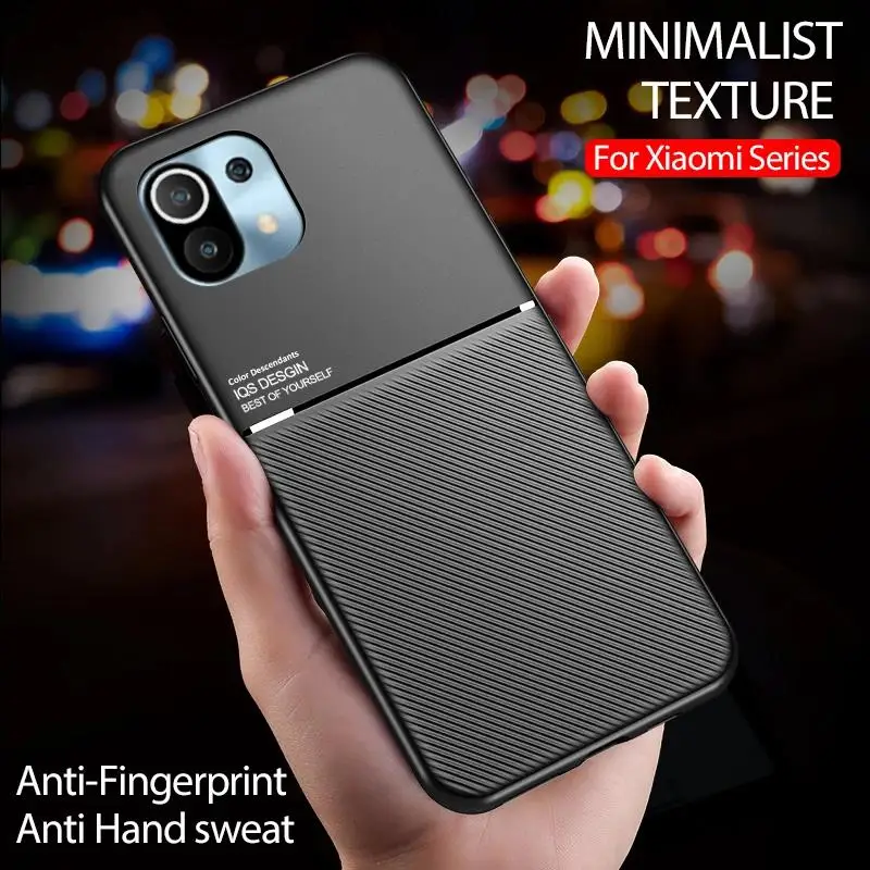 Чехол для Xiaomi mi11, кожаная текстура, автомобильный Магнитный чехол для телефона Xiaomi mi 11, my 11, xiaomi11, противоударный чехол-накладка