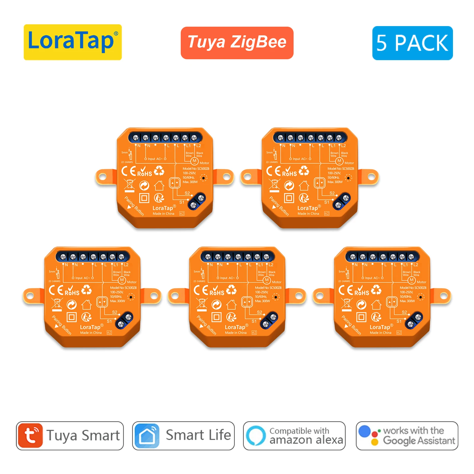 

LoraTap ZigBee Модуль управления шторами SC500ZB
