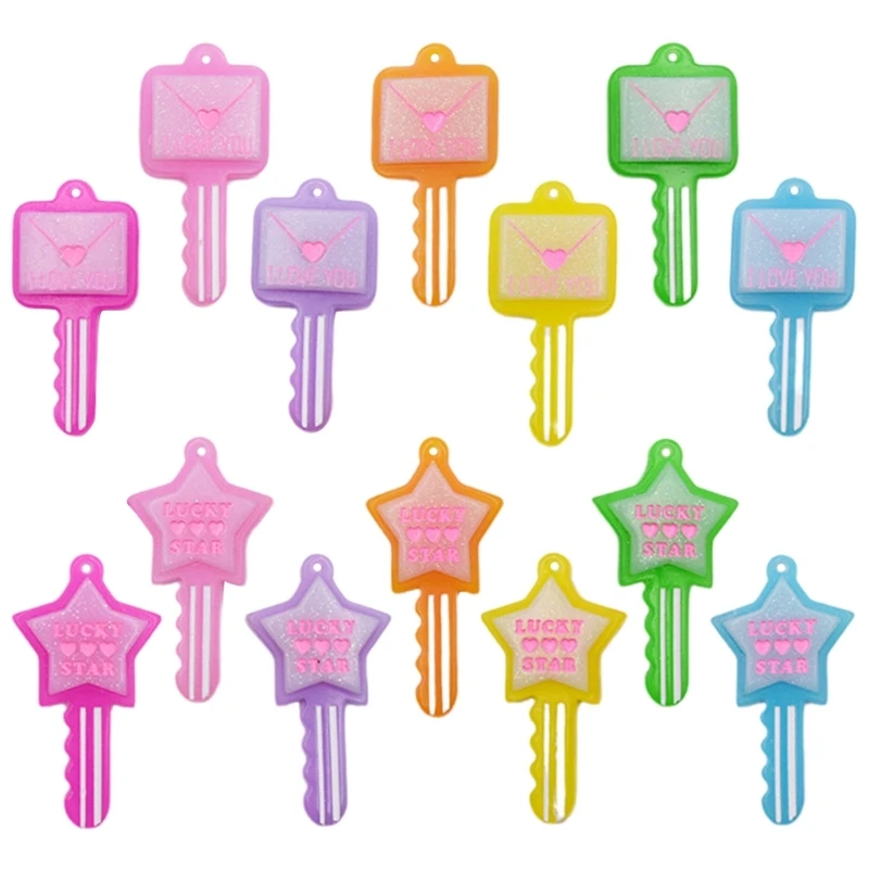 

MXME Color Hang Tags New Year Jewelry Making Tassels Resin Envelope Keys Pendants for Earrings Bracelet Keychain Crafts