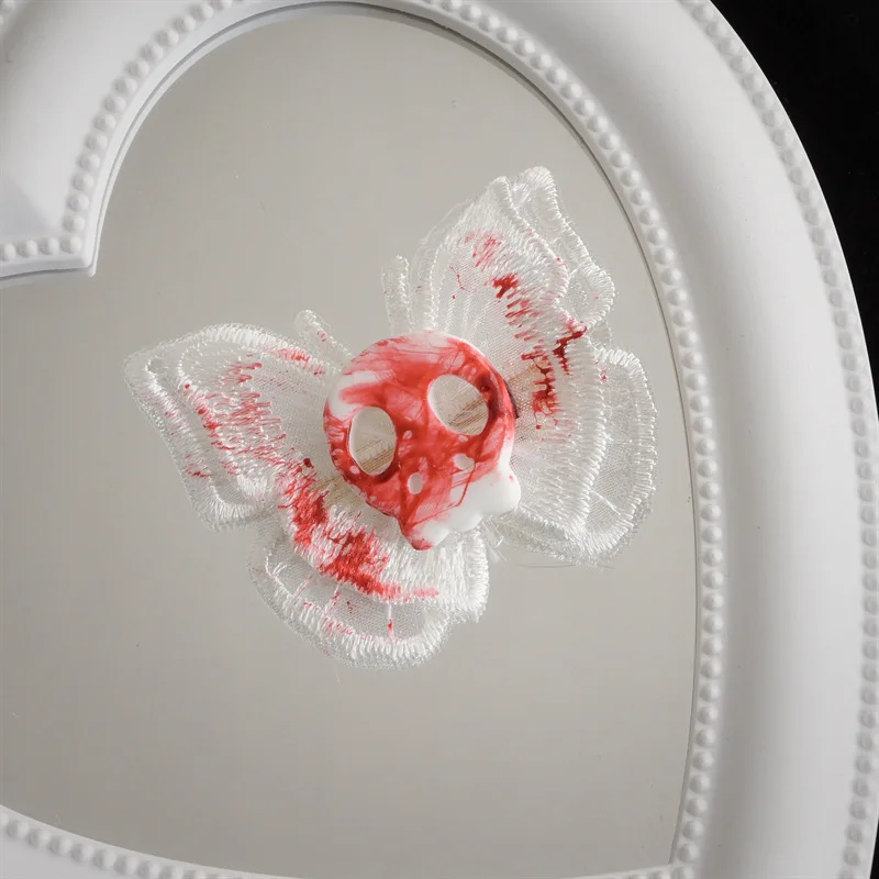 Шпилька для волос в виде скелета на Хэллоуин готический Ангел бабочки головной