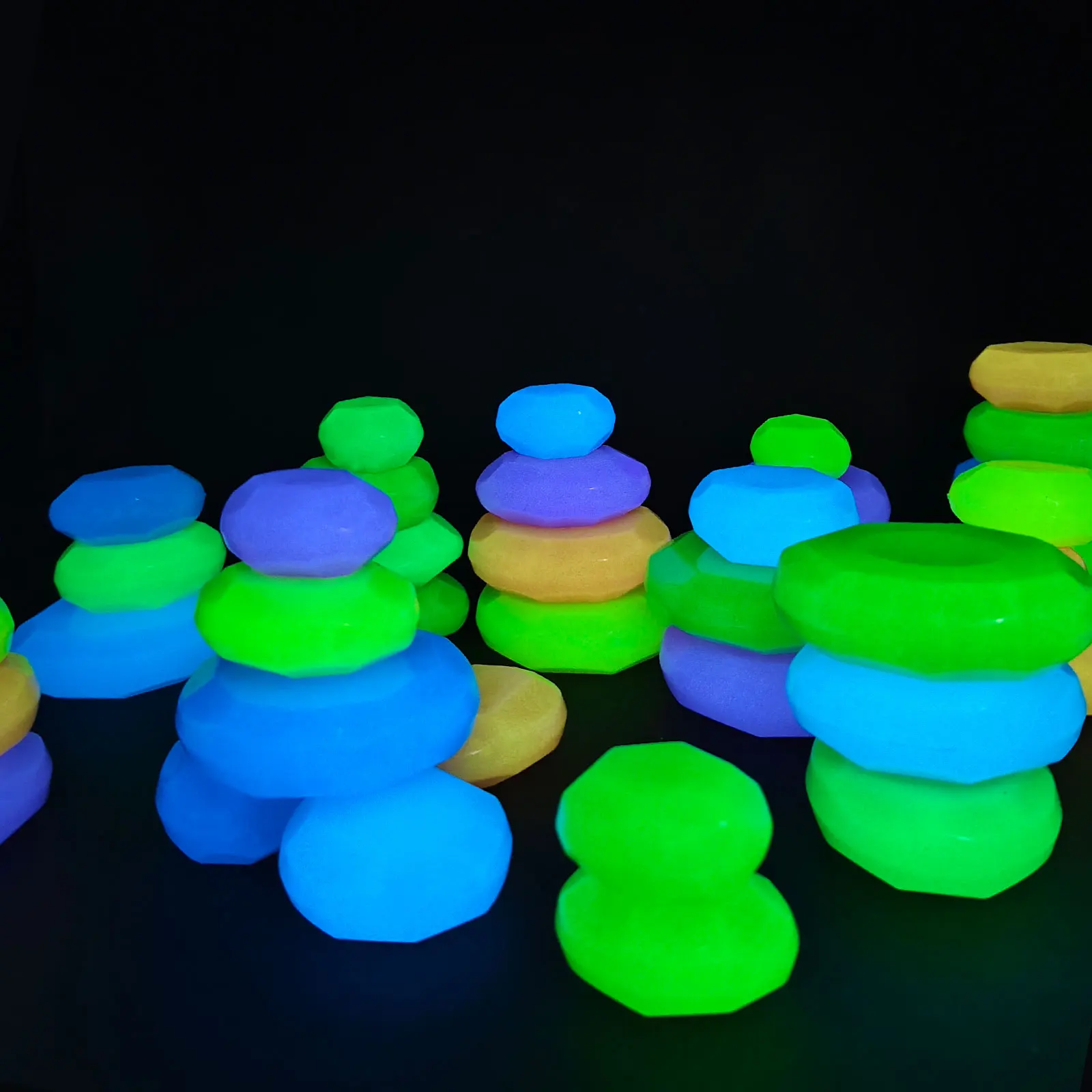 7 шт. светящиеся разноцветные камни для украшения сада и аквариума