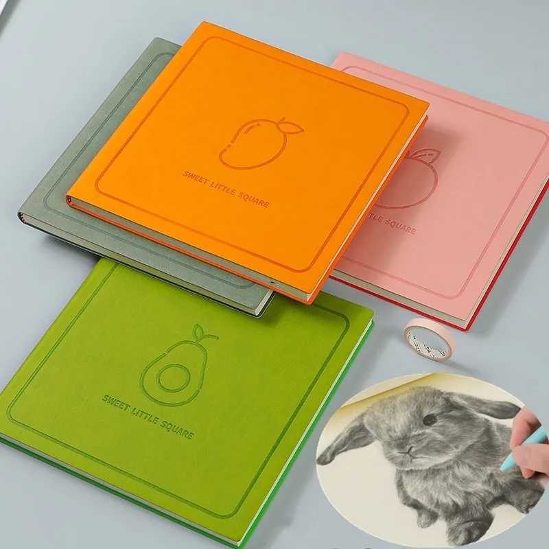 Блокнот А5 из мягкой кожи в простом стиле квадратный блокнот для рисования