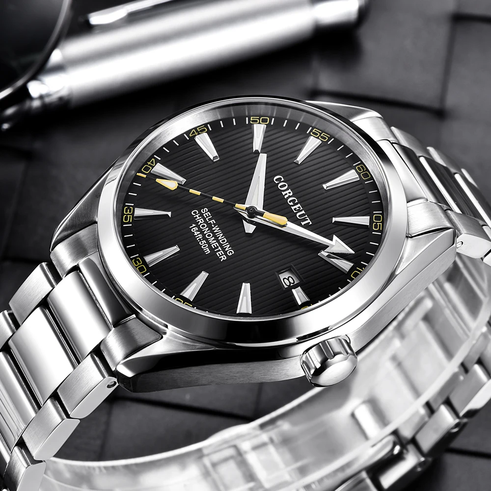 Часы мужские механические водонепроницаемые до 50 м 41 мм