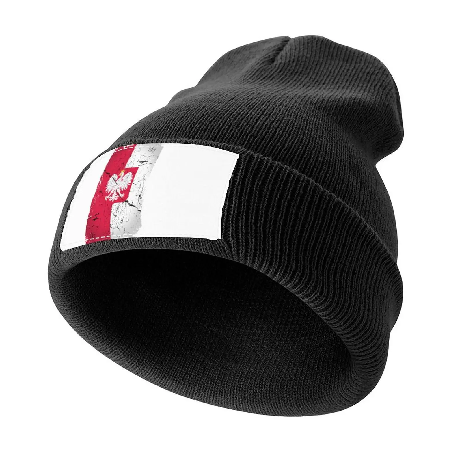 Флаг Польши с польским орлом DistressedCap Вязаная шапка-каска | -F- пляжная шляпа