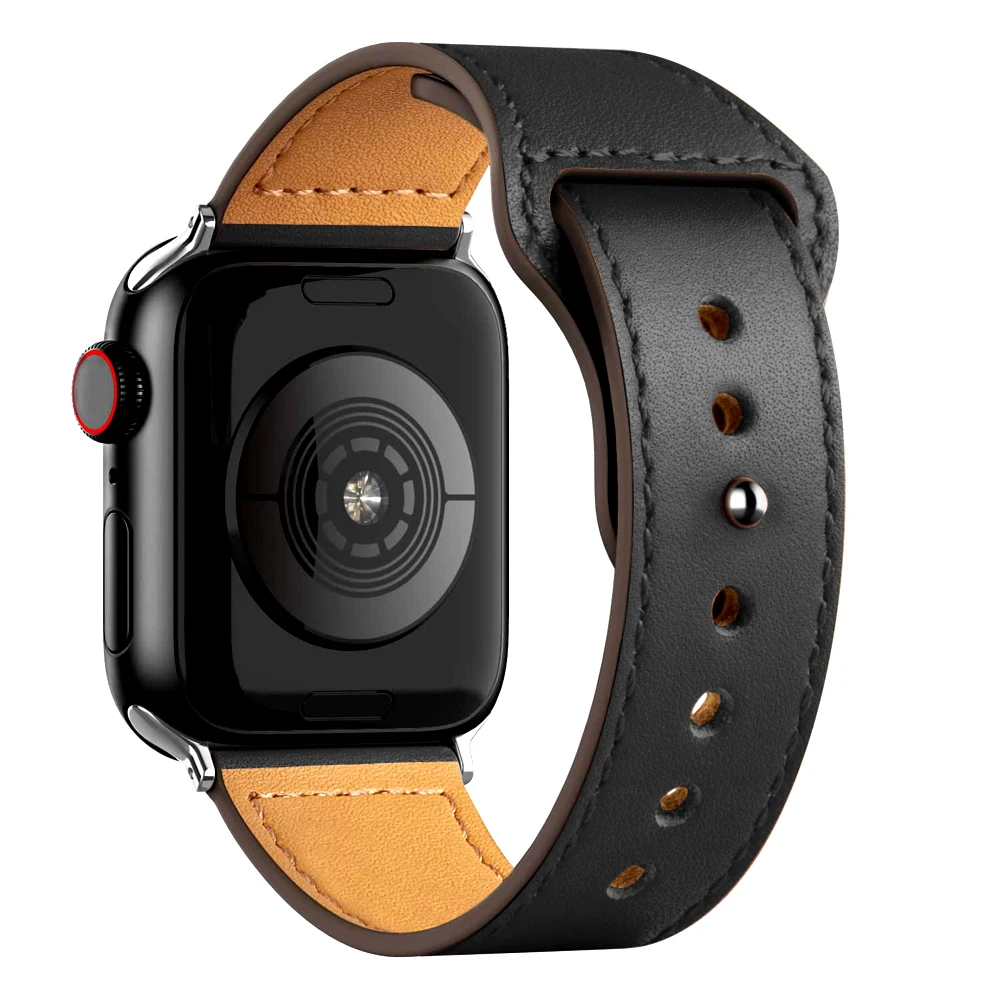 

Leather strap For Apple watch band 44mm 45mm 41mm 40mm 42mm 38mm Accessorie wristband correa bracelet iWatch series 3 4 5 6 SE 7