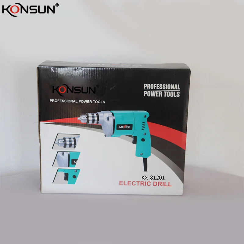 KONSUN 81201 горячая Распродажа OEM DIY 400 Вт 10 мм электрическая ручная дрель