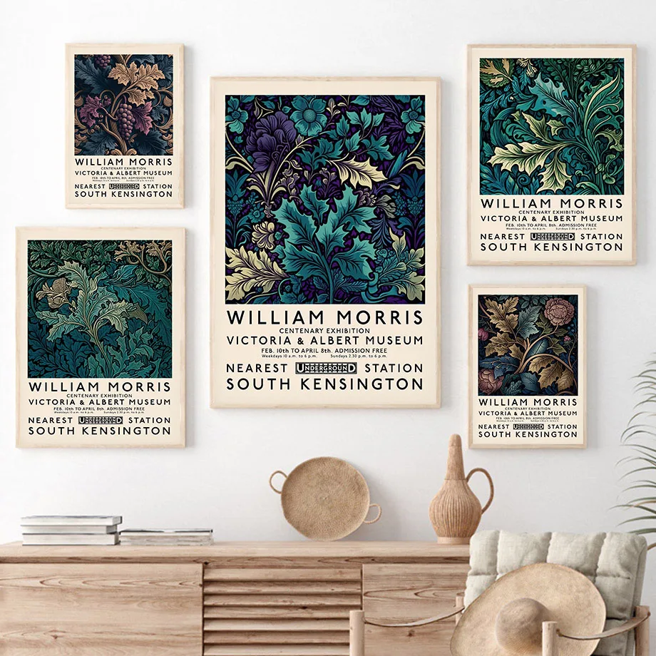 Винтажный постер с изображением Вильяма Морриса абстрактная картина маслом