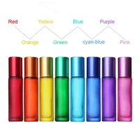 8 colors lip gloss essential oil perfume bottle roller ball thick glass roll on durable for travel cosmetic container