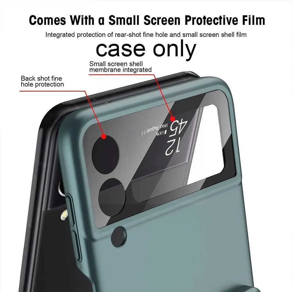 

Чехол для Samsung Galaxy Z Flip 3 5G с емкостной ручкой, ультратонкая защитная задняя крышка для Samsung, складной чехол для экрана V7M2