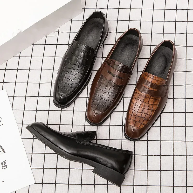 

Men's Large Leather Shoes, Light Soft Soles, One Foot On Lazy Shoes, Low Top Breathable Flat Bottomed Pointed Trendy Men's Shoes
