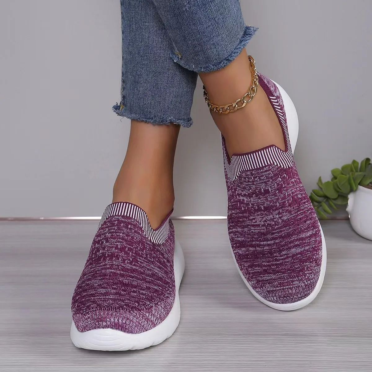 Кроссовки Flyknit женские модная обувь для ходьбы и бега на плоской подошве