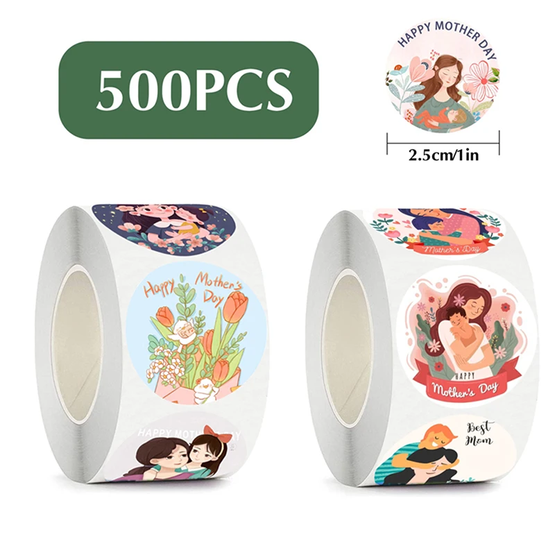 

500 шт./рулон, наклейки для подарков на день матери