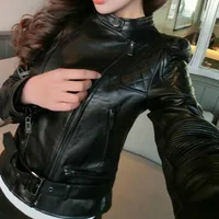 2022 Fashion Black Faux Leather Jacket For Women PU Biker Motorcycle Jackets Coats Ladies Streetwear Y2k Outwear Size XXXXL
