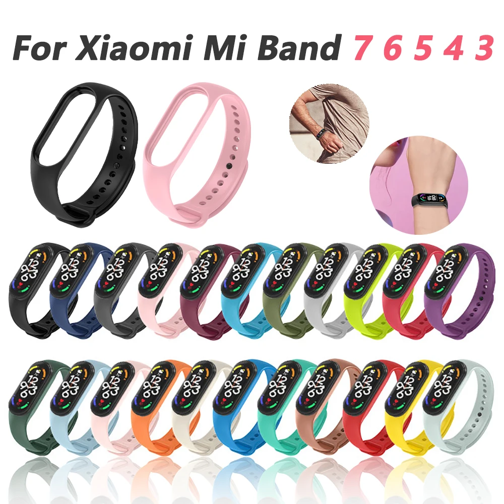 

Ремешок силиконовый для Xiaomi Mi Band 6 5 4 3, оригинальный браслет для смарт-часов Xiaomi Mi Band 6