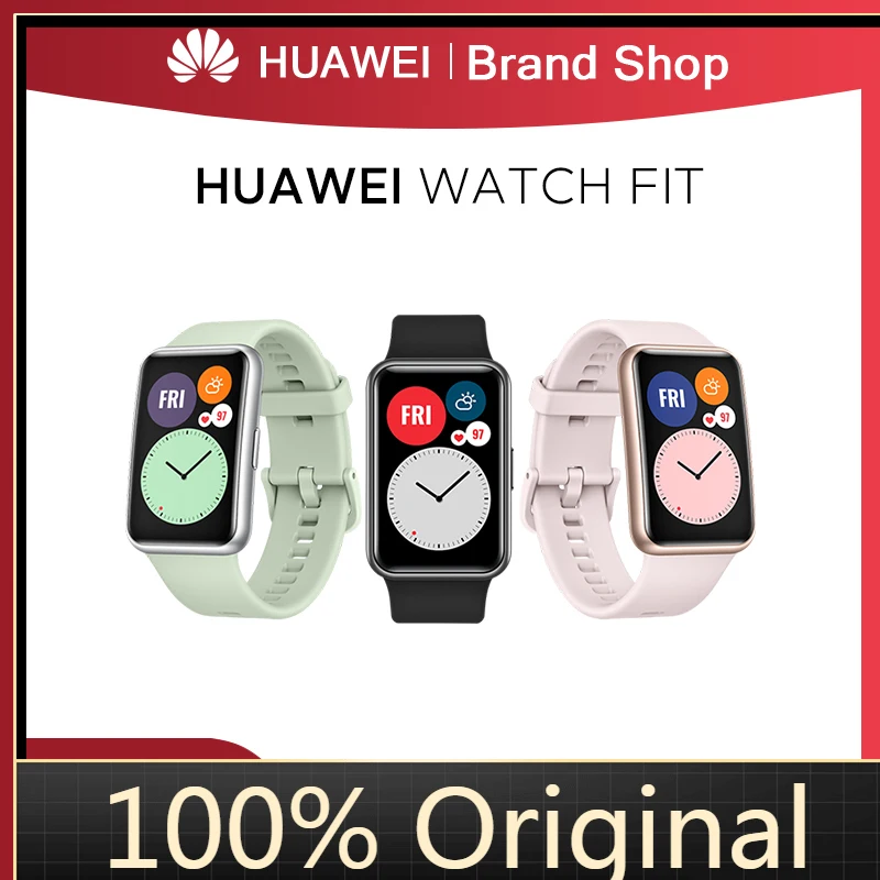 

In Stock Global Version HUAWEI Watch FIT Smart Watch Quick-Workout Animations FIT 10 Days Battery Life
